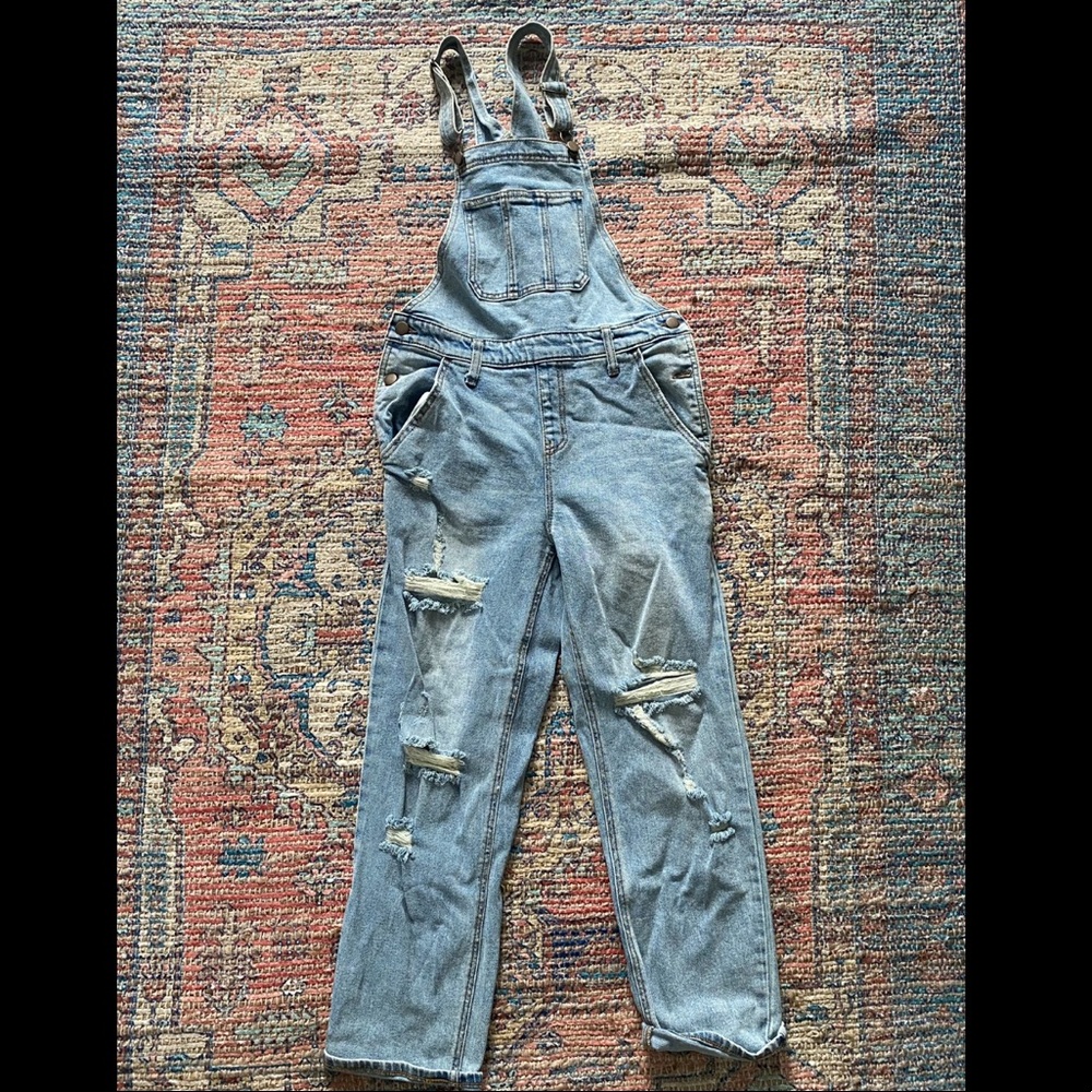 American Eagle denim overalls